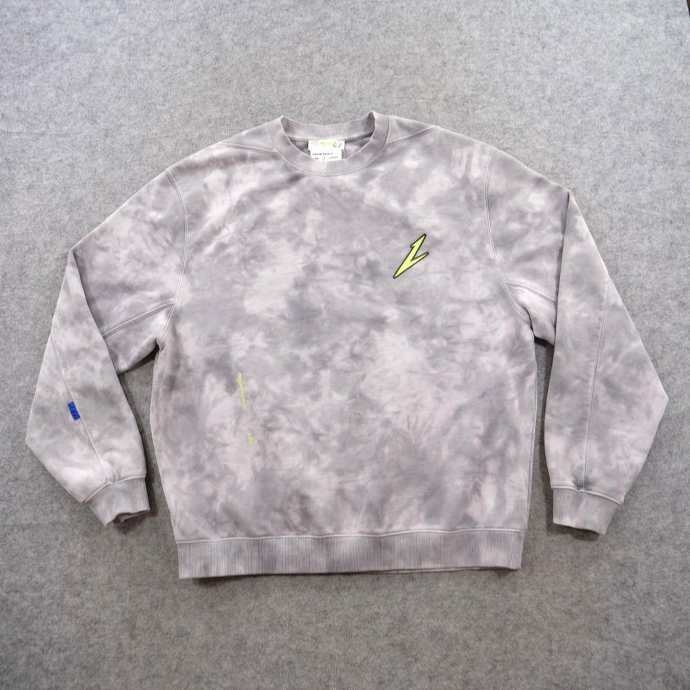 Roaringwild x Lee Sweatshirt Mens Large Gray Tie Dye Streetwear Pullover Crew